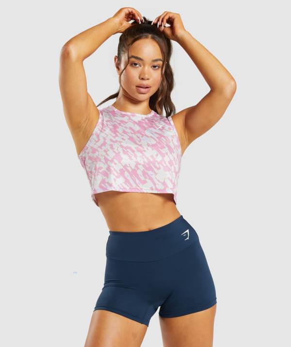Gymshark Sport Crop Muskelshirt Damen Rosa | 6501ILMHN
