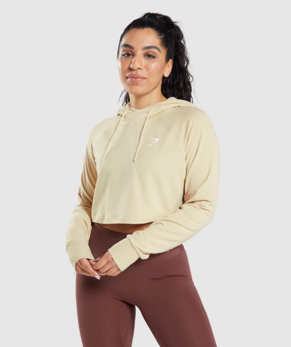 Gymshark Sport Cropped Hoodie Damen Braun | 2365MEOJU