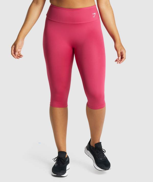 Gymshark Sport Cropped Leggings Damen Rosa | 1562DLONK