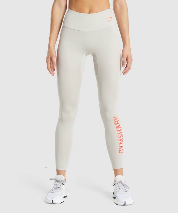 Gymshark Sport Graphic Leggings Damen Grau | 9461NCRUP