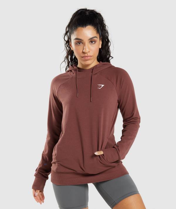 Gymshark Sport Hoodie Damen Rosa Braun | 5981TYVQB