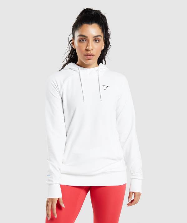 Gymshark Sport Hoodie Damen Weiß | 4582STONA