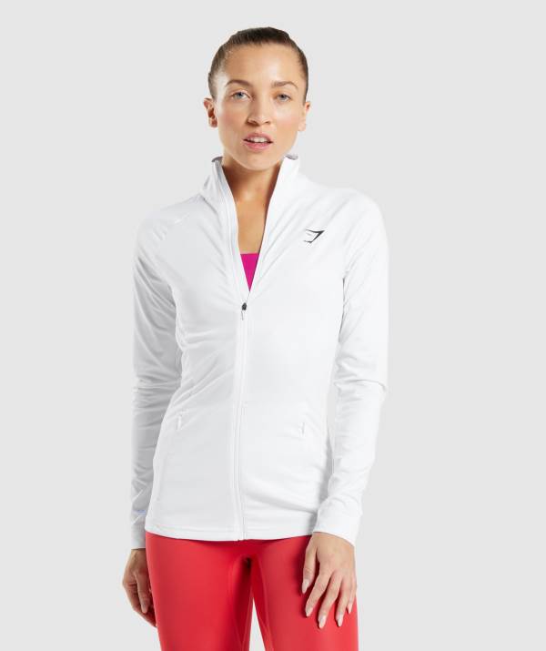 Gymshark Sport Jacke Damen Weiß | 5937DHMZB