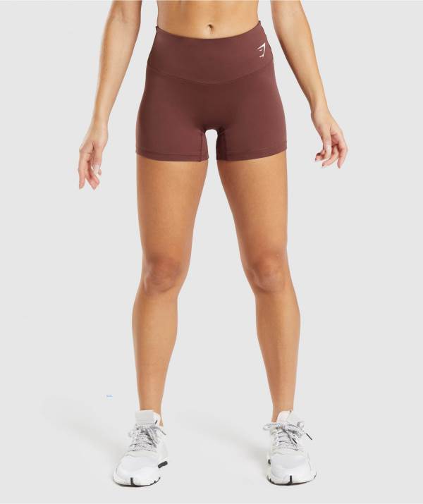 Gymshark Sport Kurze Hose Damen Rosa Braun | 0679GKIUV