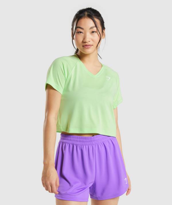 Gymshark Sport Midi T-Shirt Damen Grün | 8197MSYTF