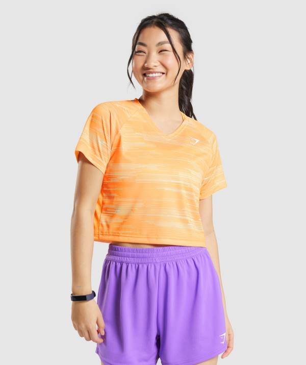 Gymshark Sport Midi T-Shirt Damen Orange | 4290SFXZD