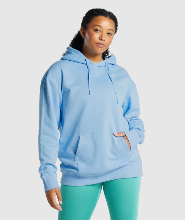 Gymshark Sport Oversized Hoodie Damen Hellblau | 0563XBAHS