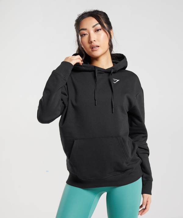 Gymshark Sport Oversized Hoodie Damen Schwarz | 8790JVRBW
