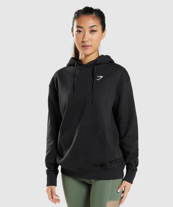 Gymshark Sport Oversized Hoodie Damen Schwarz | 9218LSKIP