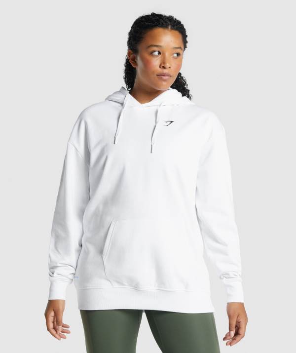 Gymshark Sport Oversized Hoodie Damen Weiß | 9137ECKPT