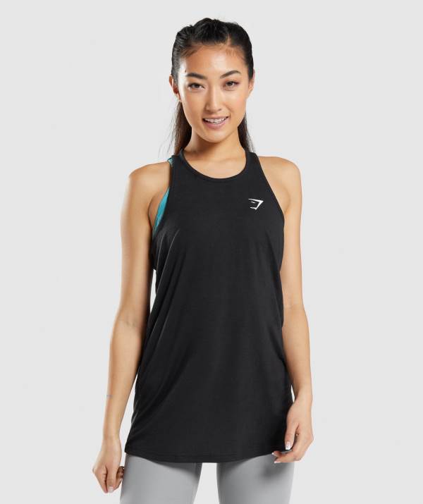 Gymshark Sport Oversized Muskelshirt Damen Schwarz | 0918PFWKV