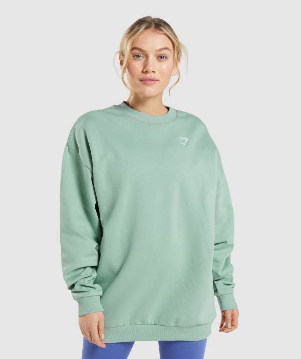 Gymshark Sport Oversized Sweatshirt Damen Blau | 1643YGSHF
