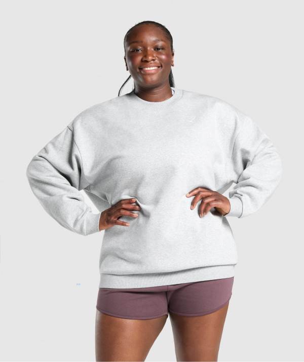 Gymshark Sport Oversized Sweatshirt Damen Hellgrau | 7254IEFLN