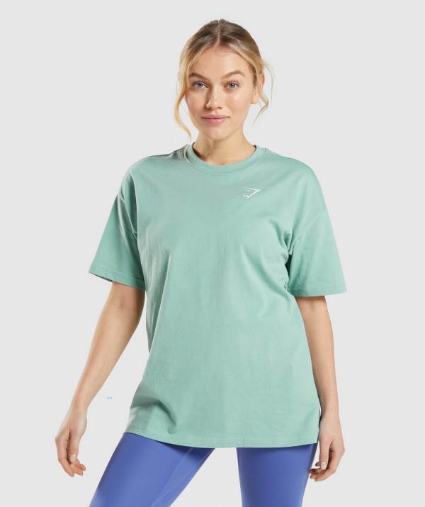 Gymshark Sport Oversized T-Shirt Damen Blau | 2475MVRDU