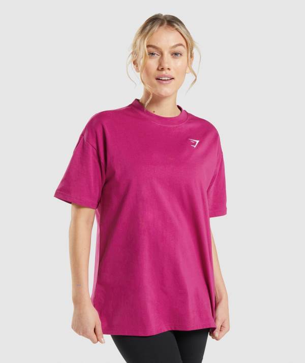 Gymshark Sport Oversized T-Shirt Damen Rosa | 1704FLZBS