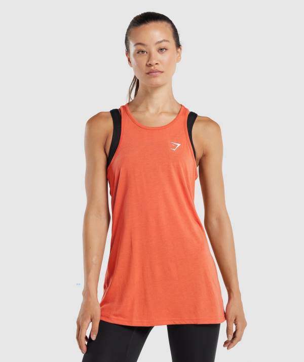 Gymshark Sport Oversized Vest Muskelshirt Damen Orange | 6743TWMHZ