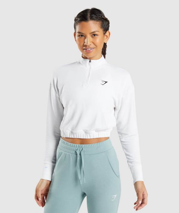 Gymshark Sport Pippa Pullover Damen Weiß | 3047FPCMZ