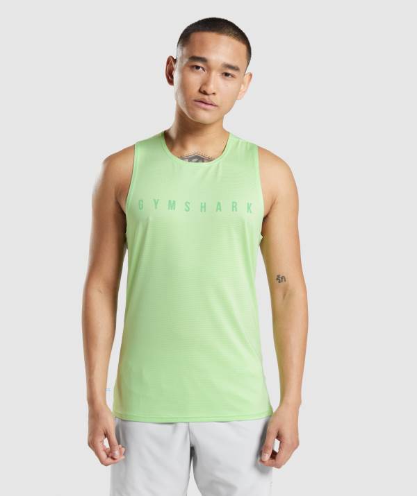 Gymshark Sport Stripe Muskelshirt Herren Grün | 6735GBRQI