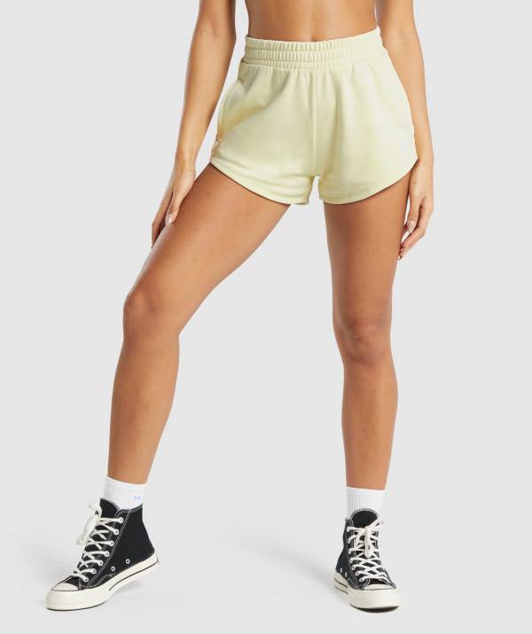 Gymshark Sport Sweat Kurze Hose Damen Gelb | 9425FTEUX