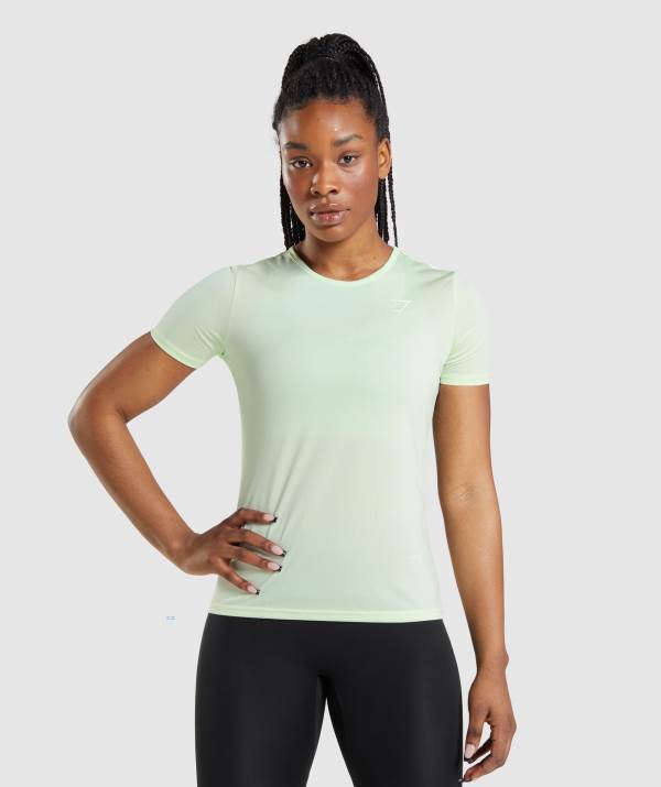 Gymshark Sport T-Shirt Damen Braun Grün | 5197AODTE