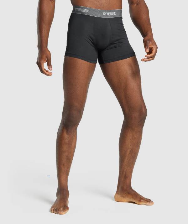 Gymshark Sports Tech Boxers 2pk Unterwäsche Herren Schwarz | 3957EXJOU