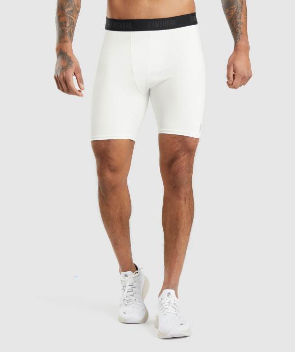 Gymshark Steve Cook Baselayer Kurze Hose Herren Weiß | 4785TWGIC