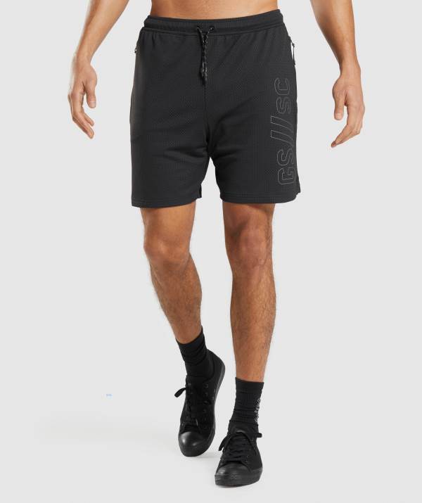 Gymshark Steve Cook Mesh Kurze Hose Herren Schwarz | 4513FCBHG