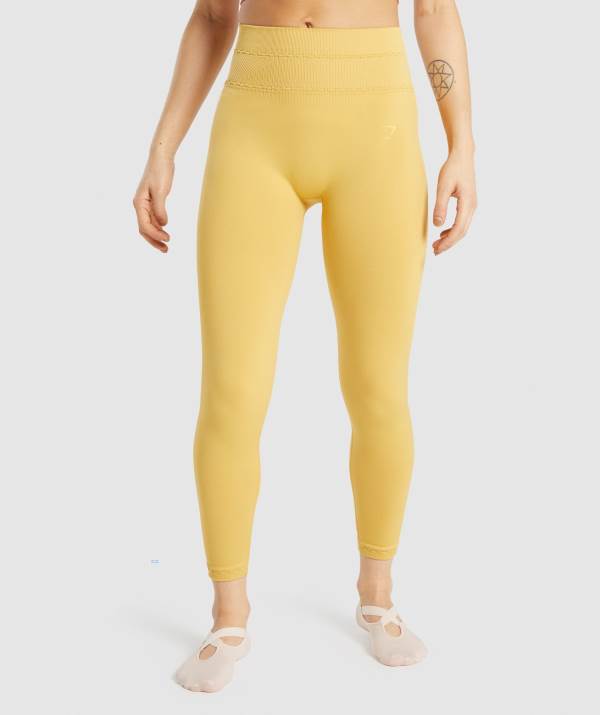 Gymshark Studio Leggings Damen Gelb | 7529JRZIW