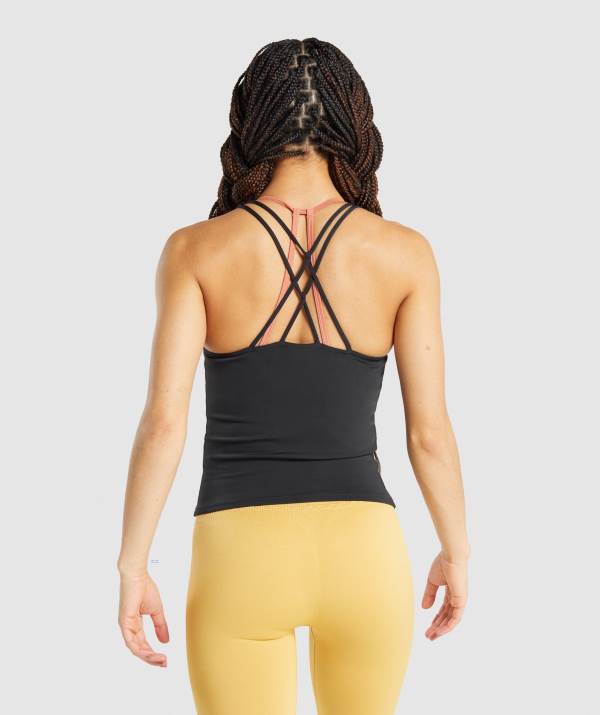 Gymshark Studio Muskelshirt Damen Schwarz | 4507VOMRI