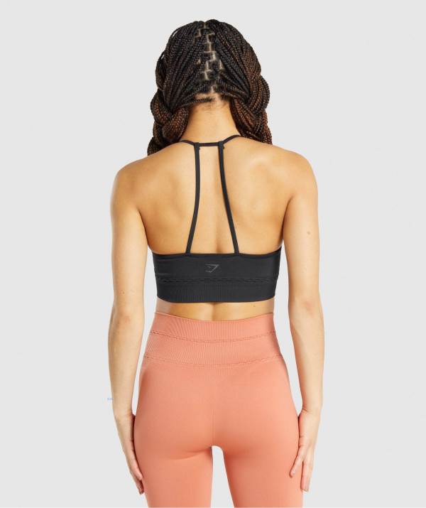 Gymshark Studio Seamless Sport BH Damen Schwarz | 3046UHRNM