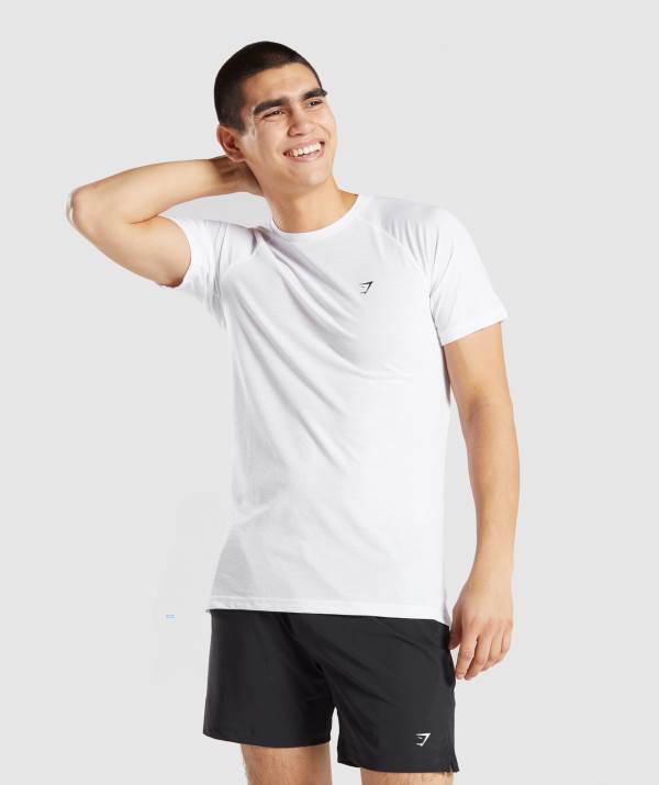 Gymshark Studio T-Shirt Herren Weiß | 0516RVHAB