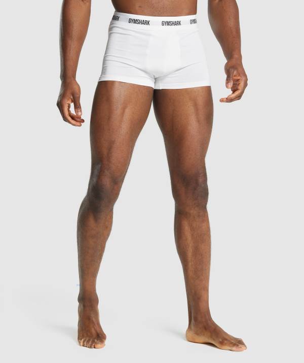 Gymshark Trunk 2pk Unterwäsche Herren Weiß | 5012JFKXH