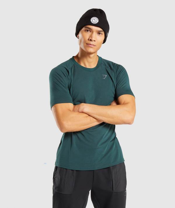 Gymshark Venture T-Shirt Herren Dunkelgrün | 3782WUTXS