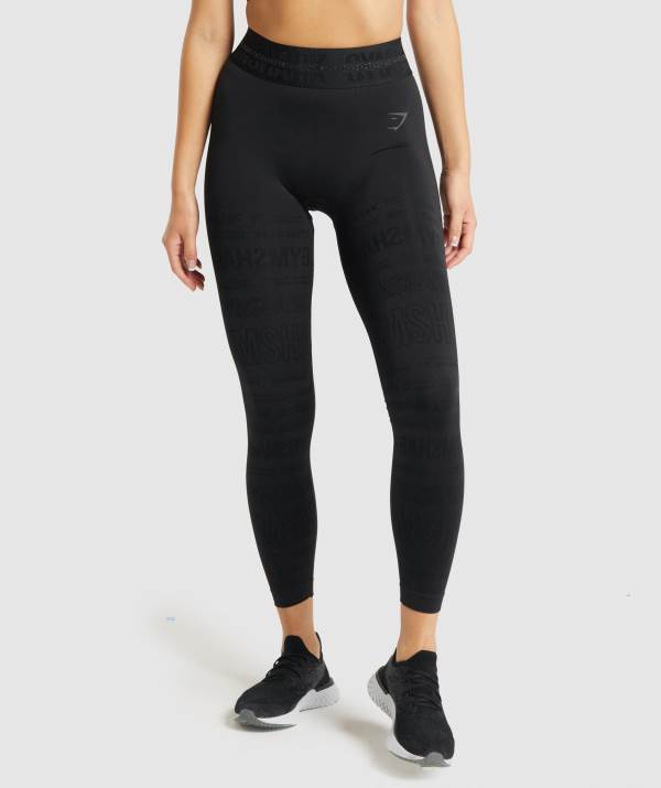 Gymshark Vision Leggings Damen Schwarz | 3749VEYIB