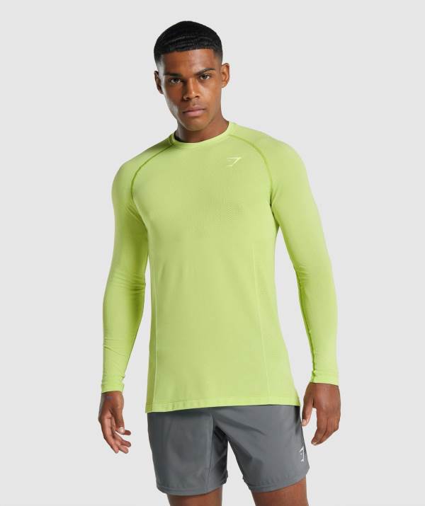 Gymshark Vital Light Seamless Long Sleeve Sweatshirt Herren Gelb | 1672PXWME