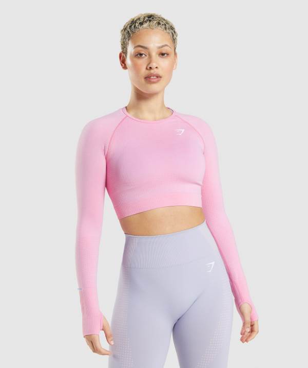Gymshark Vital Seamless 2.0 Crop Top Damen Rosa | 6258GIZFE