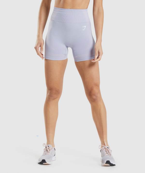 Gymshark Vital Seamless 2.0 Kurze Hose Damen Grau Blau | 4153CZUTI