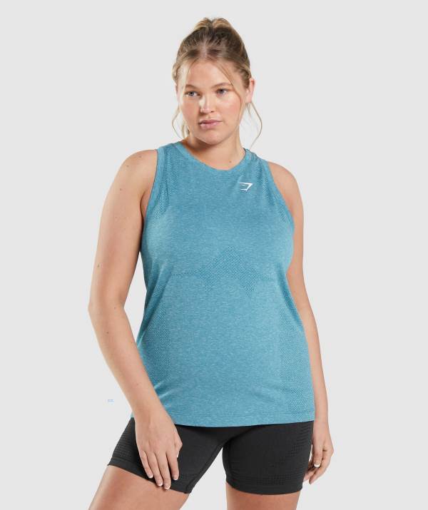 Gymshark Vital Seamless 2.0 Light Muskelshirt Damen Türkis | 6023QKOTF
