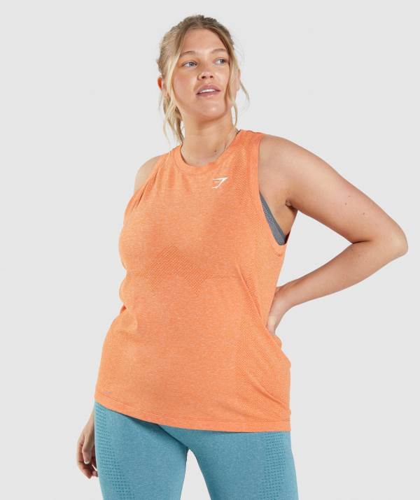 Gymshark Vital Seamless 2.0 Light Muskelshirt Damen Aprikose Orange | 9143ADKRH
