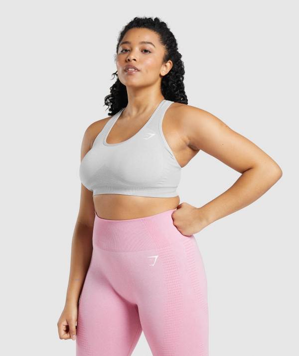 Gymshark Vital Seamless 2.0 Sport BH Damen Hellgrau | 5691LCVBJ