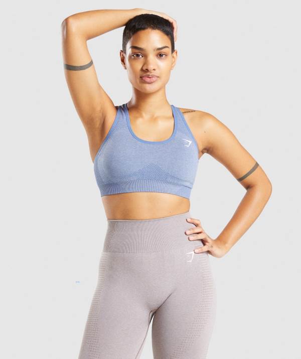 Gymshark Vital Seamless 2.0 Sport BH Damen Blau | 9842ZAMUN