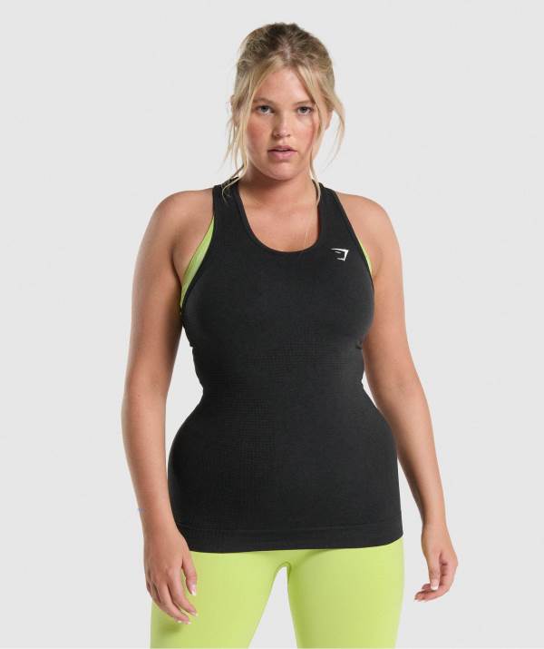 Gymshark Vital Seamless 2.0 Vest Muskelshirt Damen Schwarz | 1573CLPGV