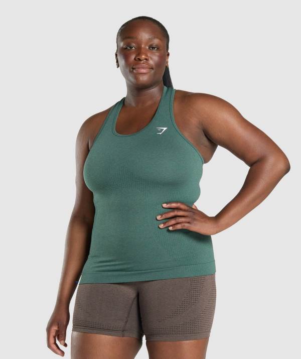 Gymshark Vital Seamless 2.0 Vest Muskelshirt Damen Dunkelgrün | 9784EPAGY