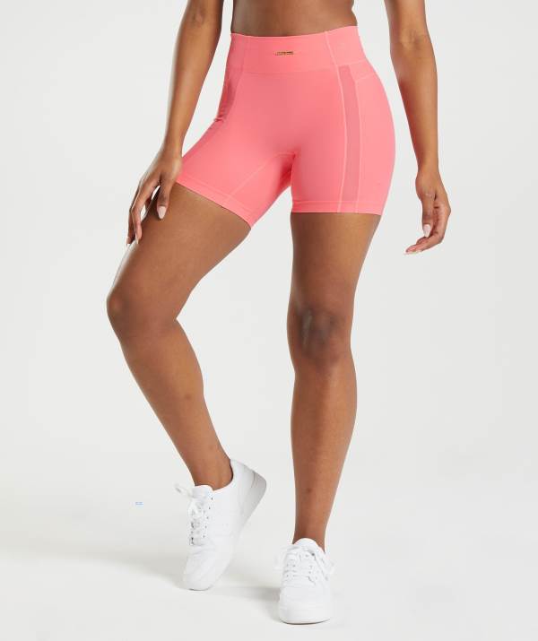 Gymshark Whitney Mesh Kurze Hose Damen Rosa | 3506HSFOG