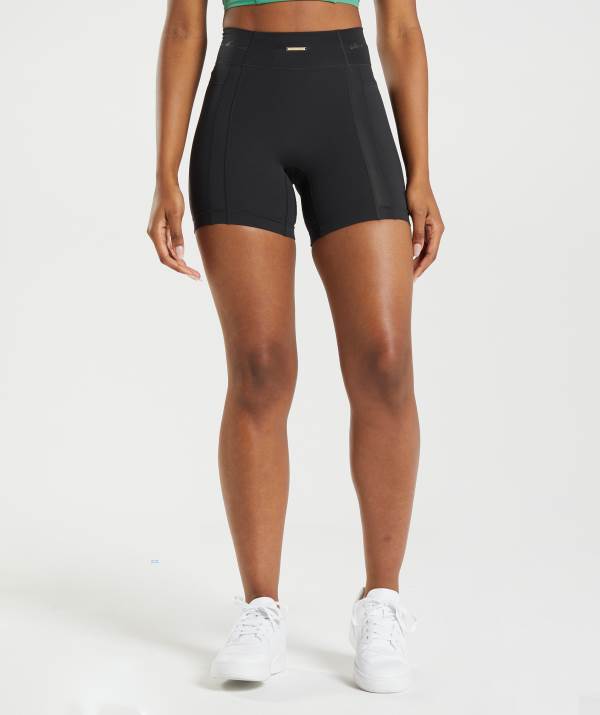 Gymshark Whitney Mesh Kurze Hose Damen Schwarz | 4827WHSDG
