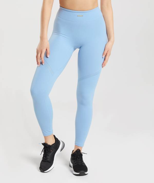 Gymshark Whitney Mesh Leggings Damen Blau | 5498YCMIF
