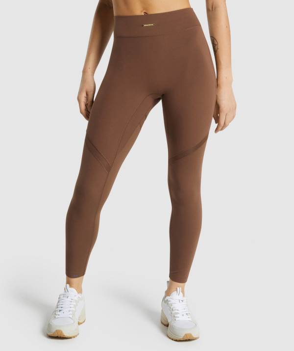 Gymshark Whitney Mesh Leggings Damen Braun | 2534CHZRL