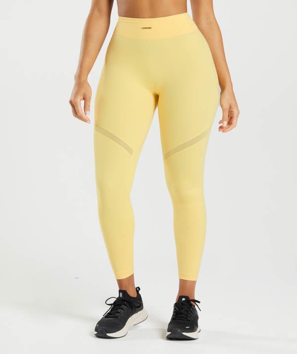Gymshark Whitney Mesh Leggings Damen Zitrone | 2539JSORV