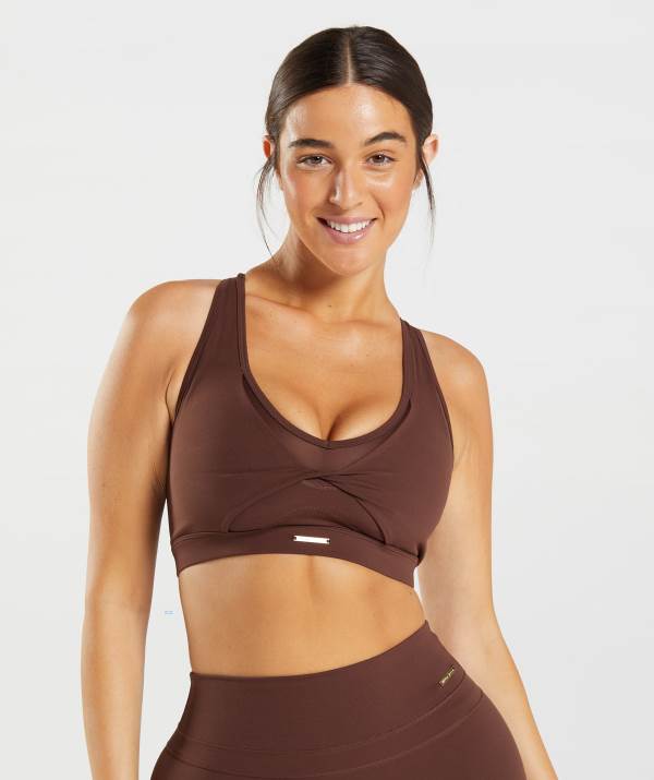 Gymshark Whitney Mesh Sport BH Damen Braun | 1564FJXPD