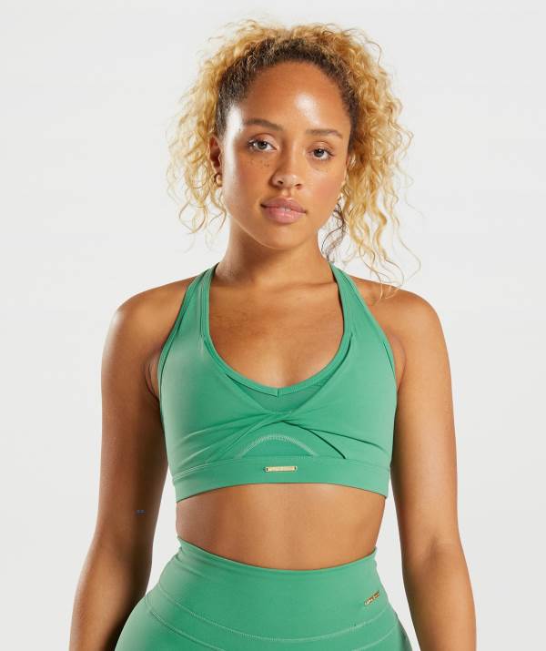 Gymshark Whitney Mesh Sport BH Damen Grün | 5849ZXEBH